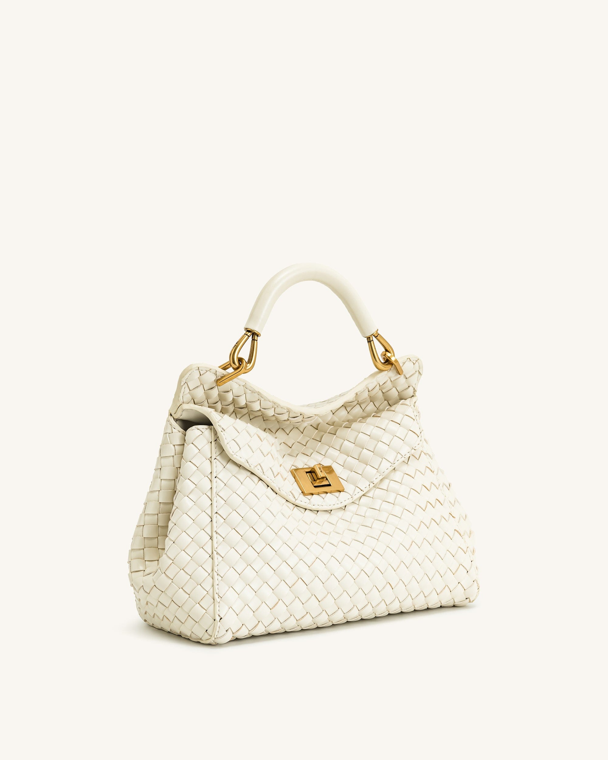 Jw Pei Lucia Classic Top Handle Woven Bag White
