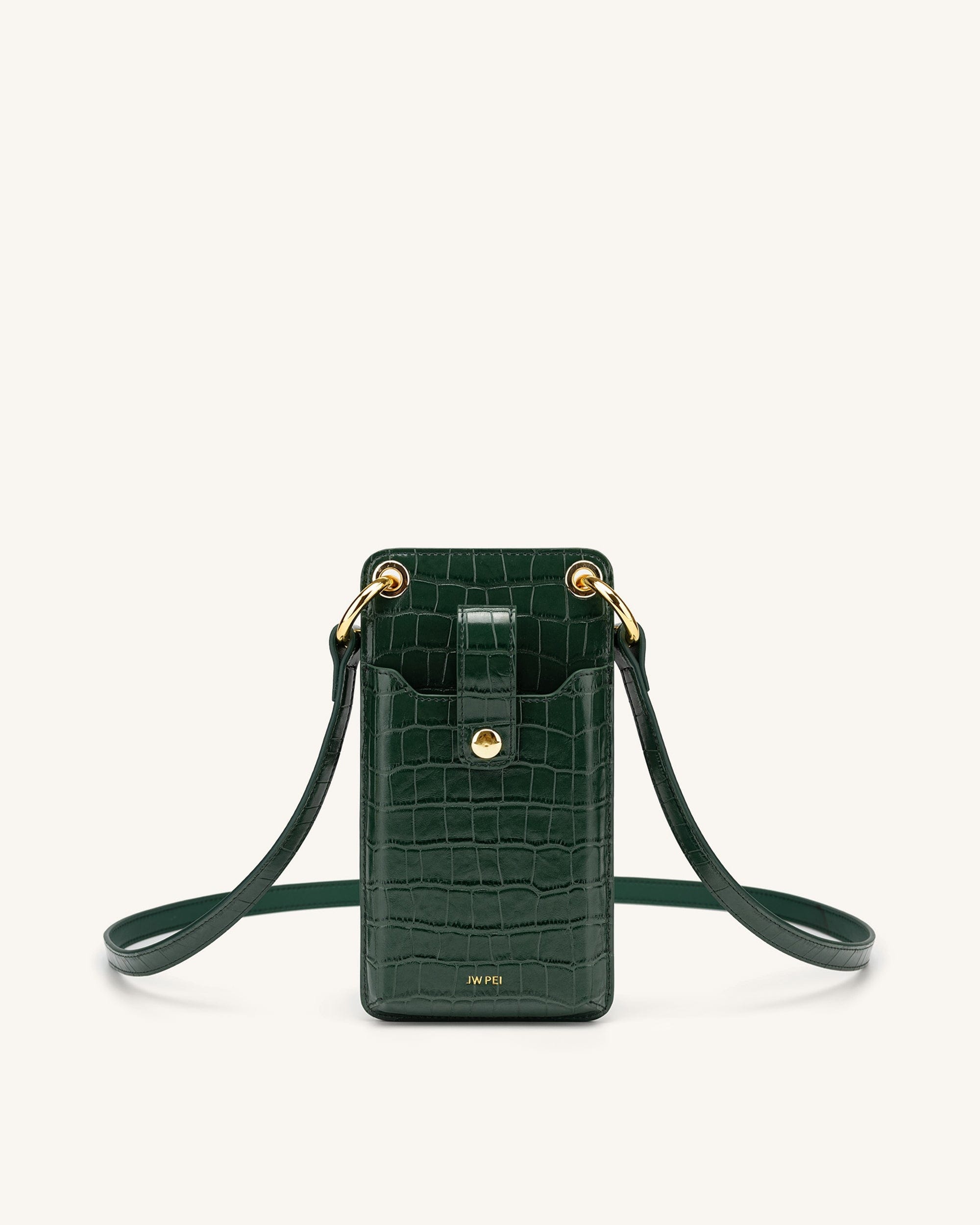Jw Pei Quinn Phone Bag Dark Green Croc