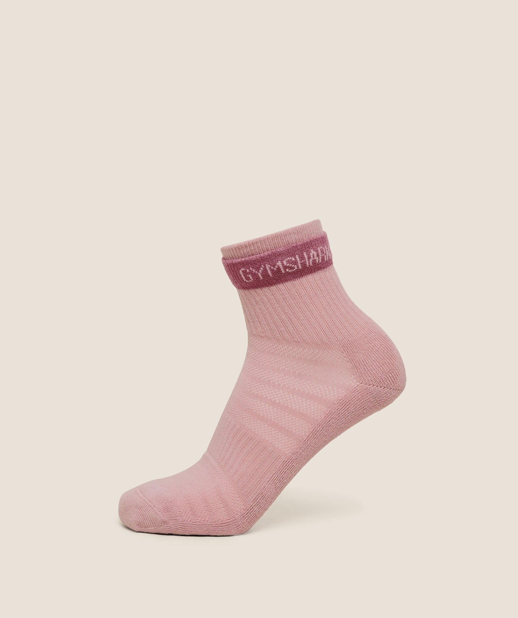 Women's Gymshark Double Cuffed Socks Single Light Pink
