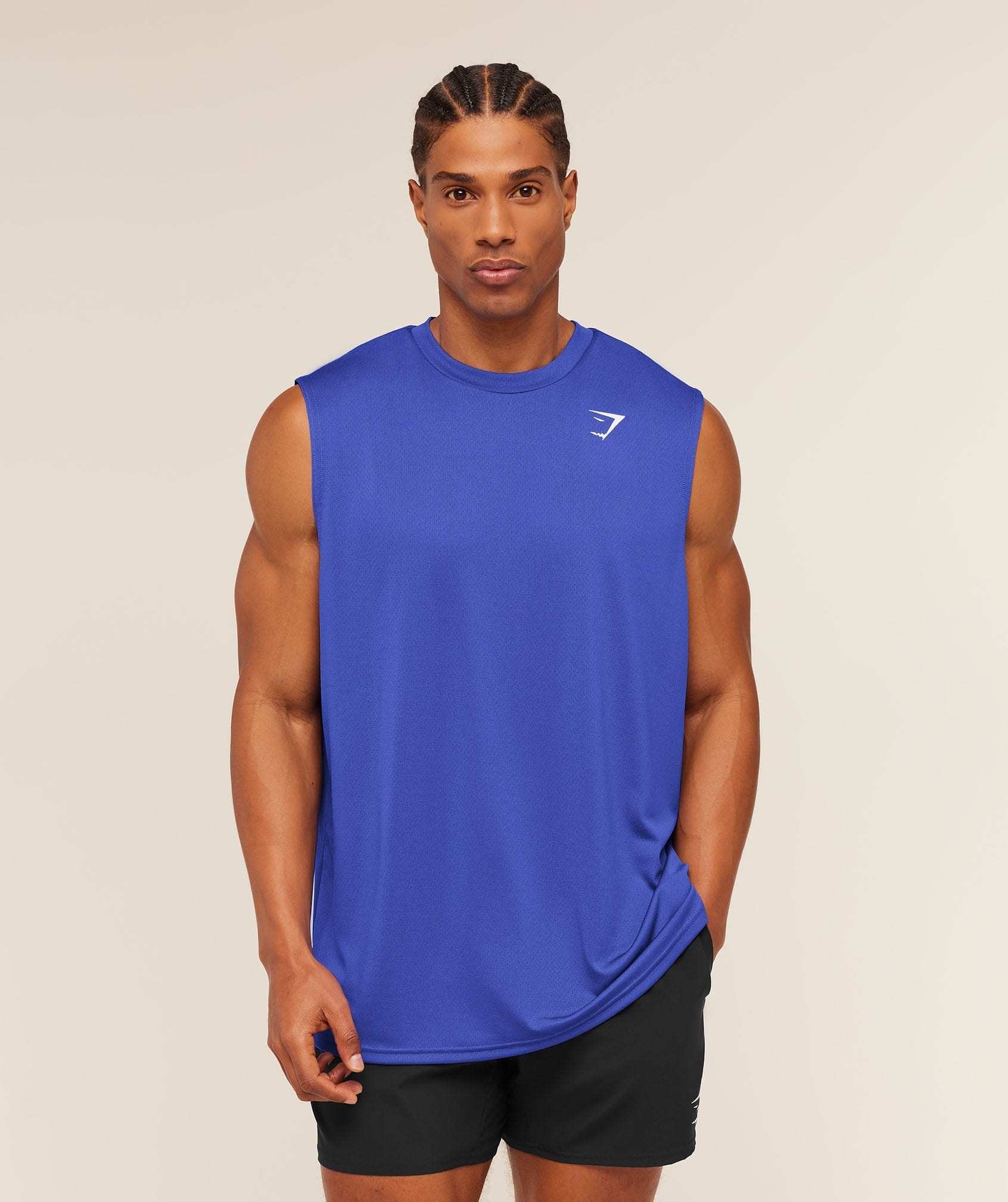 Gymshark Arrival Oversized Tank Force Blue