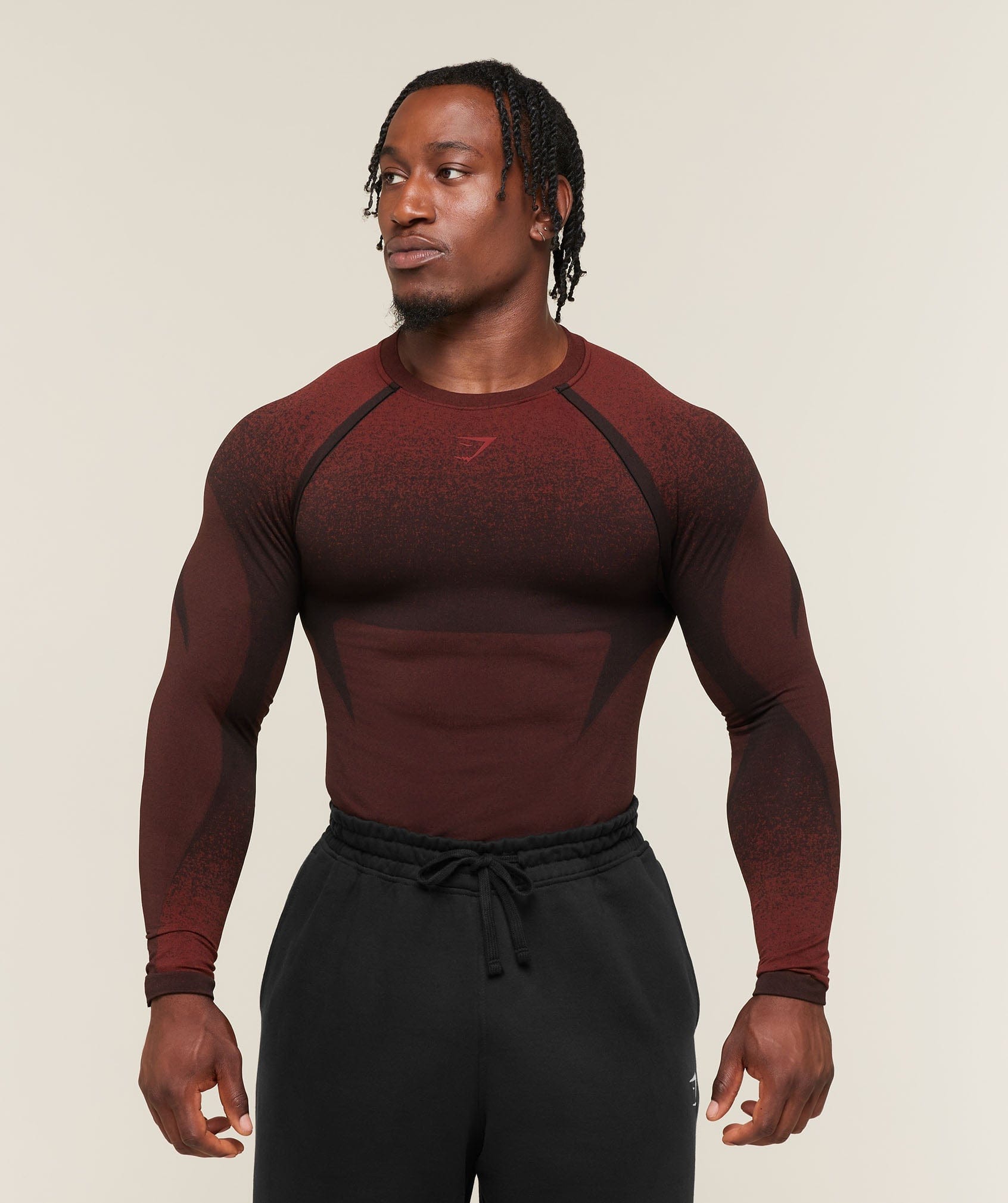 Gymshark Shadow Seamless Long Sleeve T-Shirt Sets Red