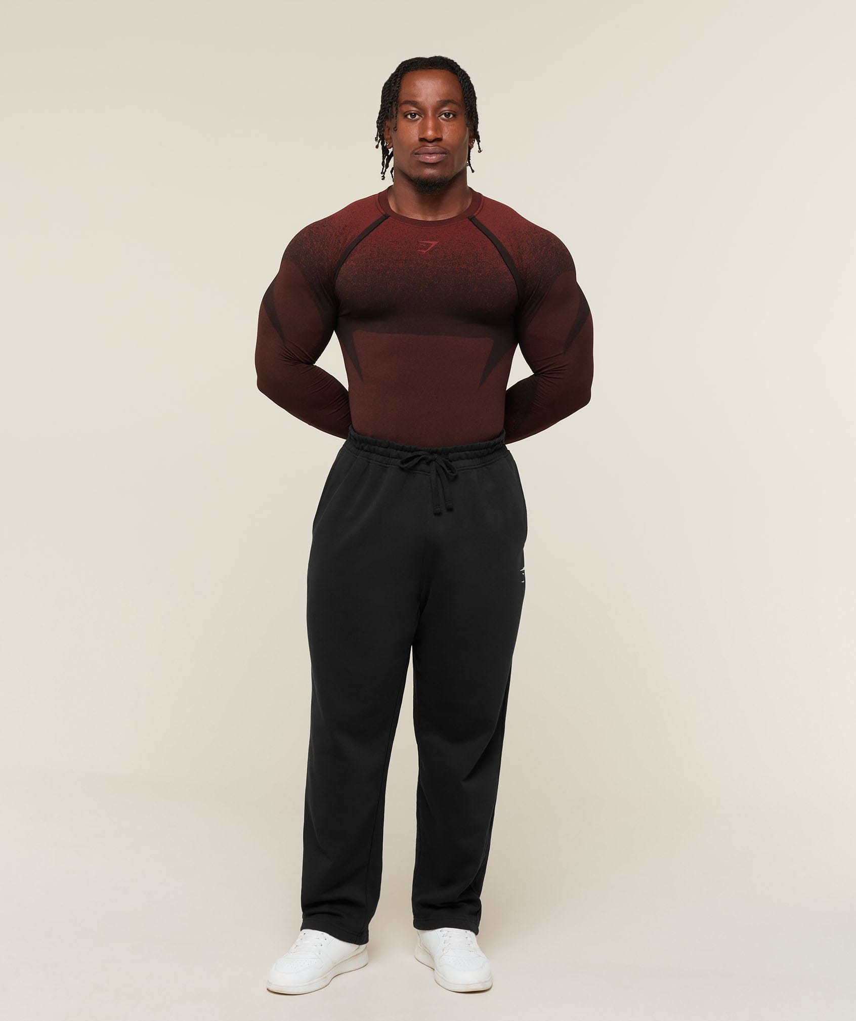 Gymshark Shadow Seamless Long Sleeve T-Shirt Sets Red