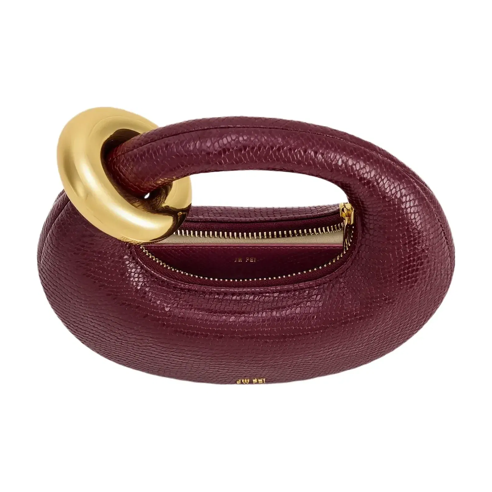 Jw Pei Abacus Faux Snake Effect Mini Top Handle Bag Burgundy