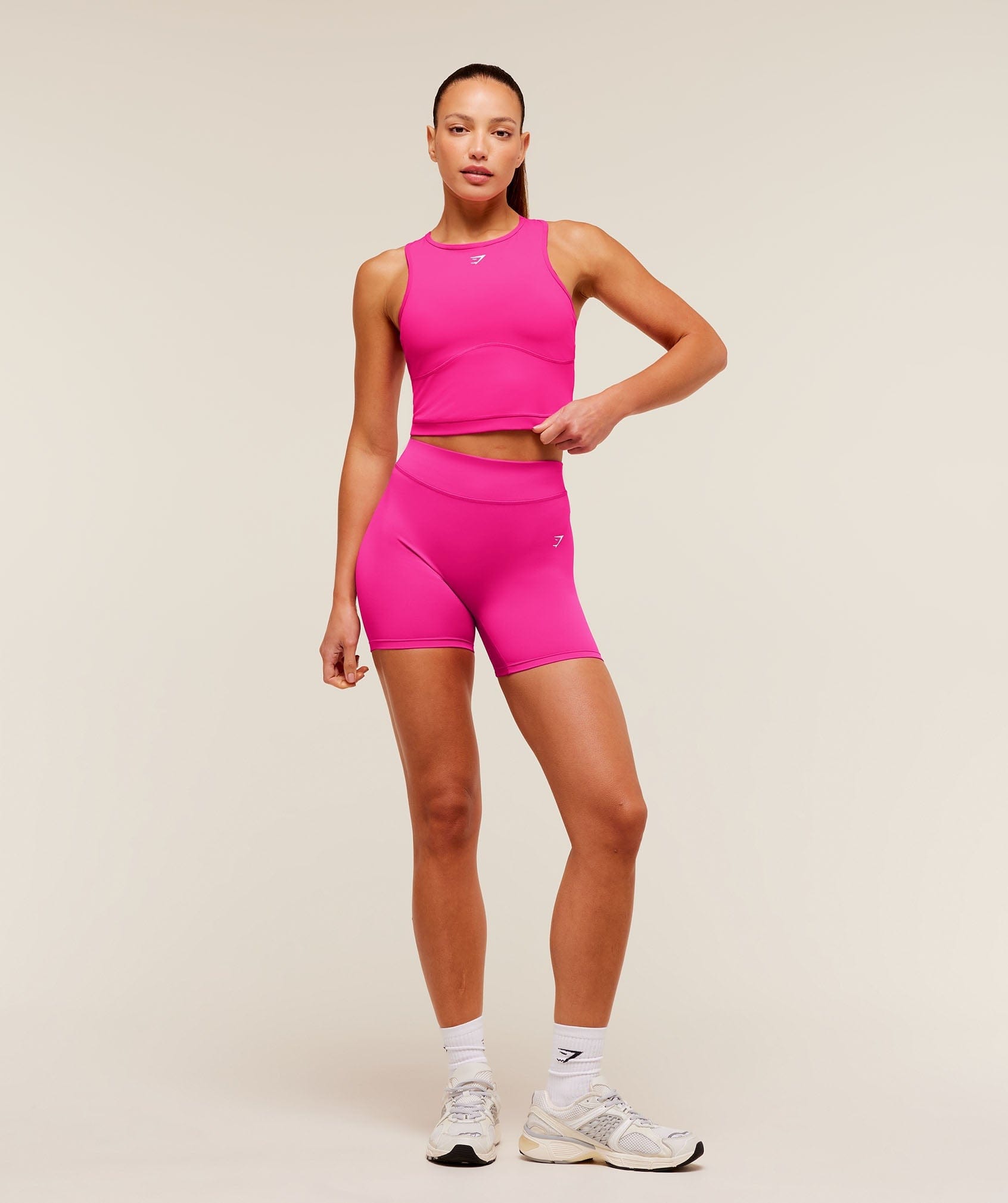 Women's Gymshark Lifting Dipped Crop Tank Super-Set Pink