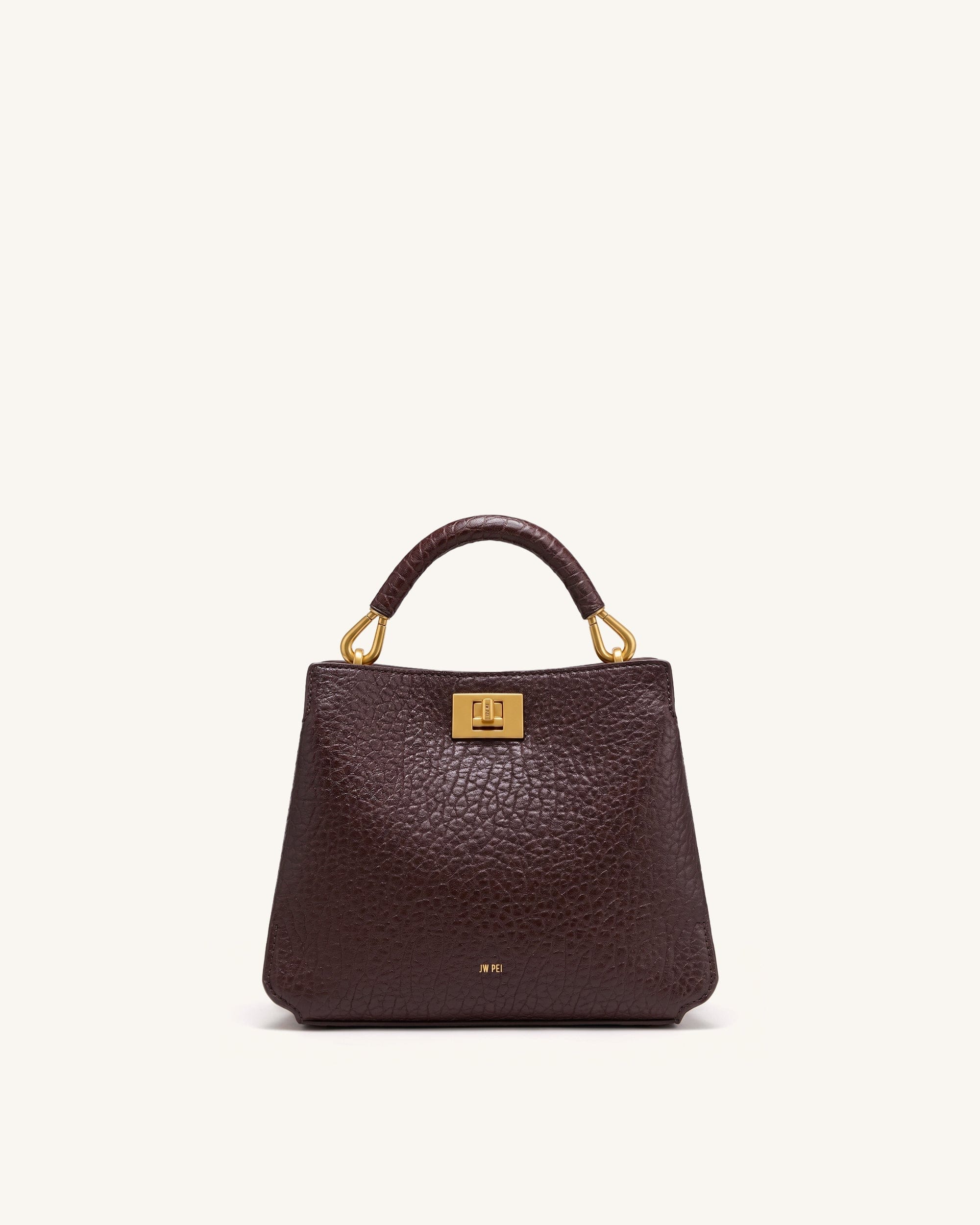 Jw Pei Lucia Elephant Effect Top Handle Bag Dark Brown