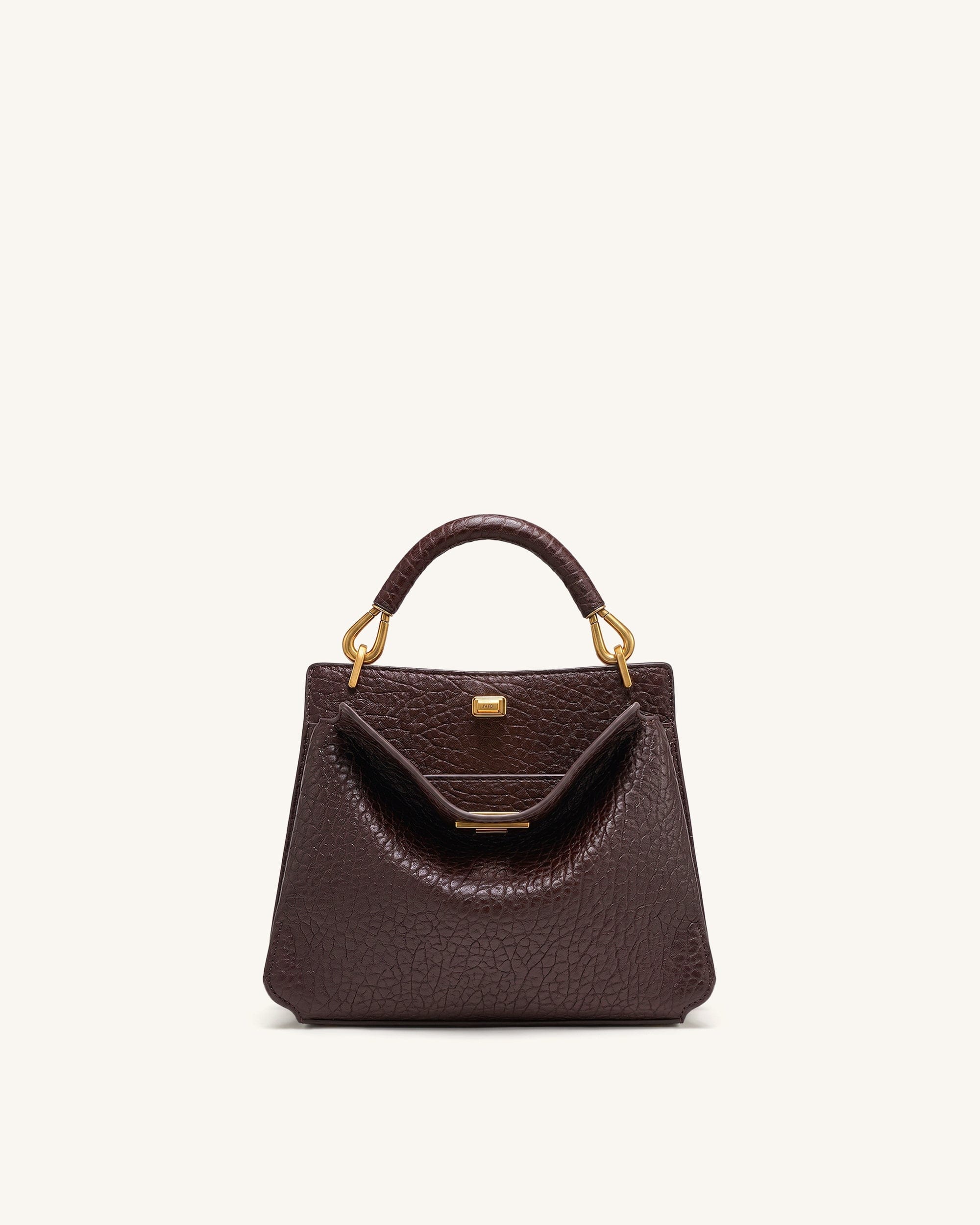 Jw Pei Lucia Elephant Effect Top Handle Bag Dark Brown