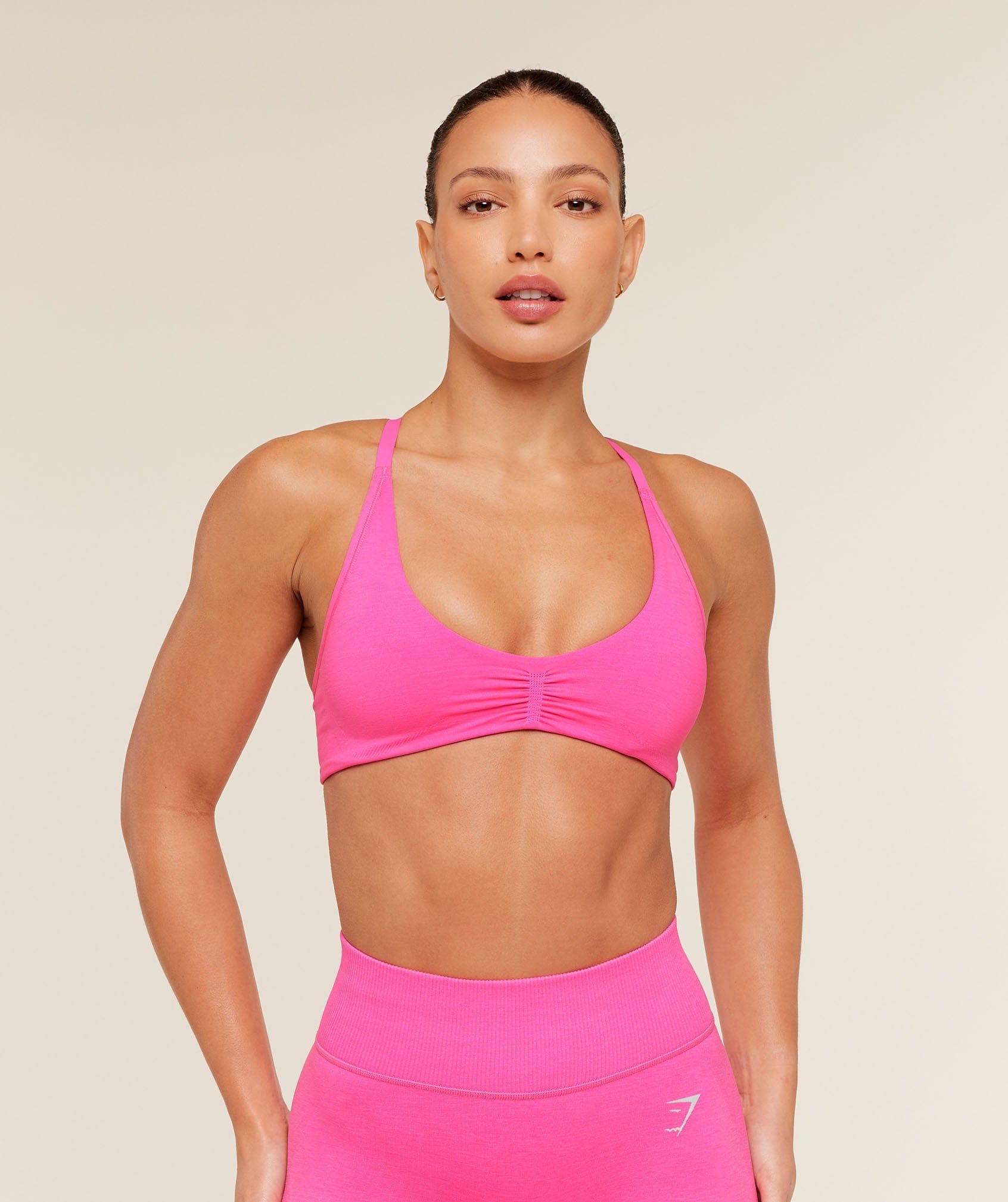 Women's Gymshark Interval Seamless Light Support Sports Bra Electric Pink