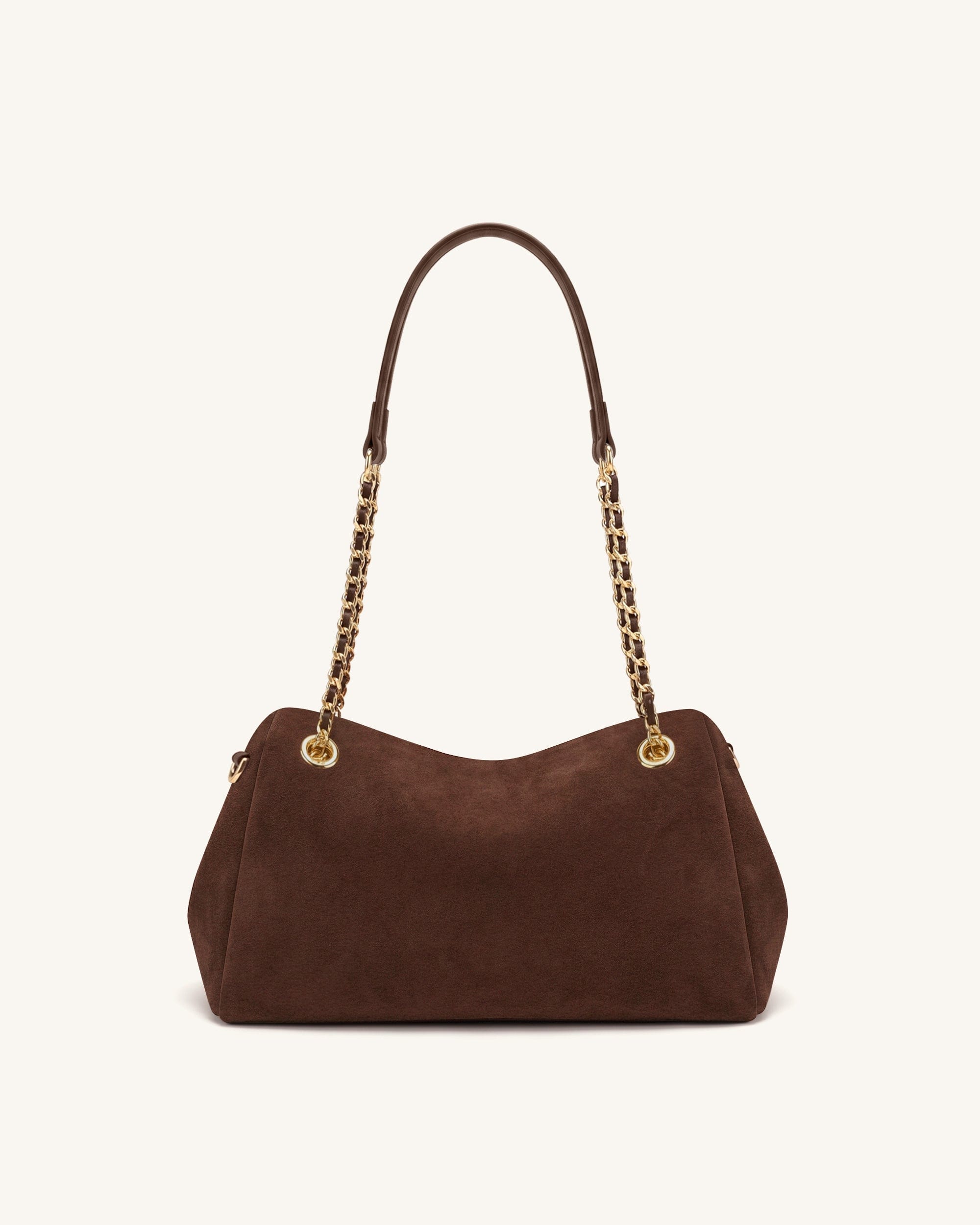 Jw Pei Mireya Faux Suede Chain Shoulder Bag Dark Brown