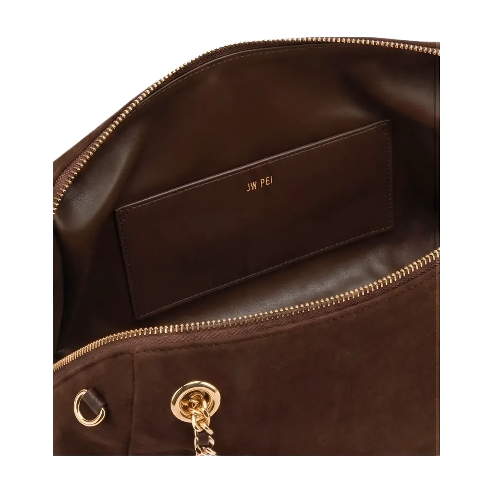 Jw Pei Mireya Faux Suede Chain Shoulder Bag Dark Brown