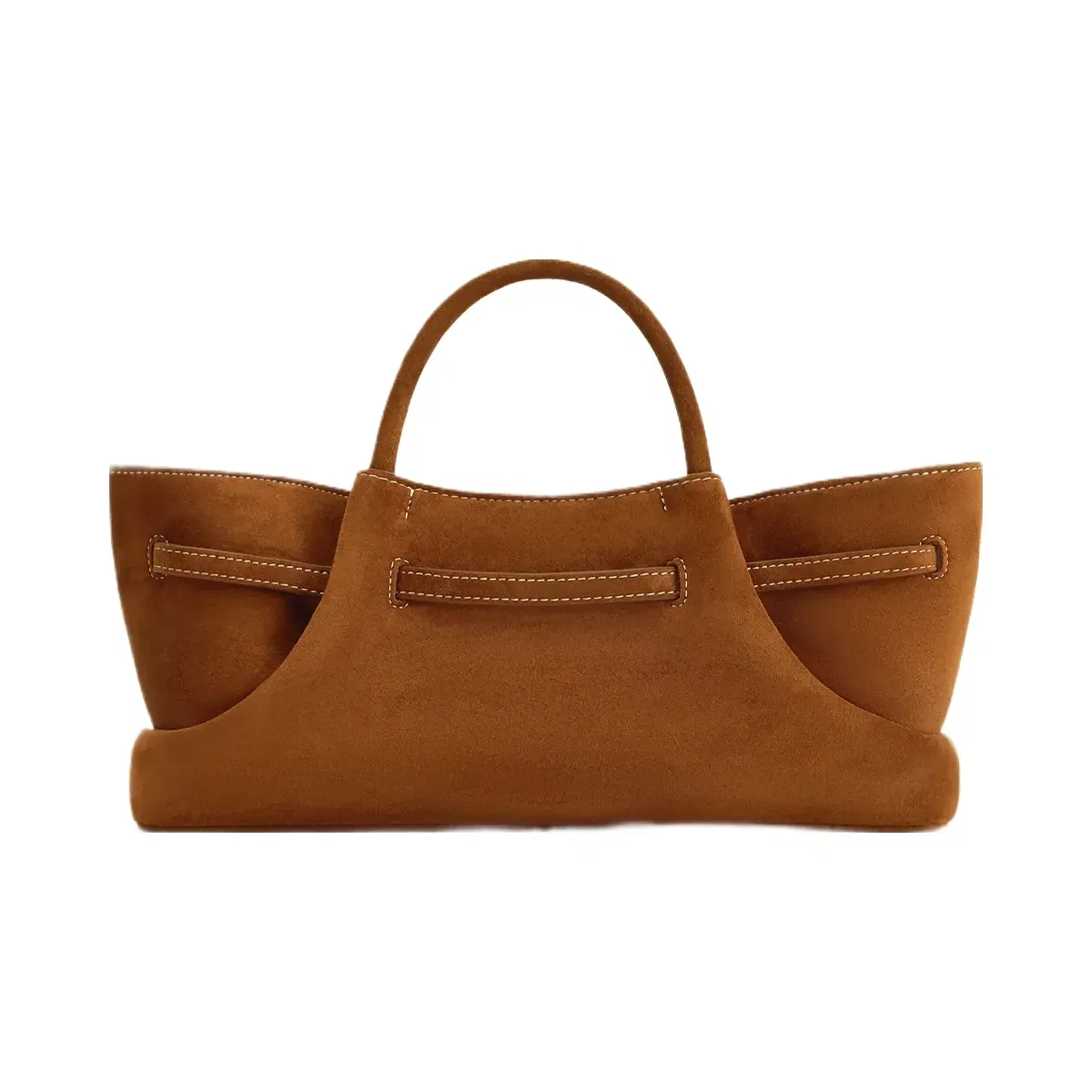 Jw Pei Maeve Dachshund Metal Charm Faux Suede Tote Bag Brown
