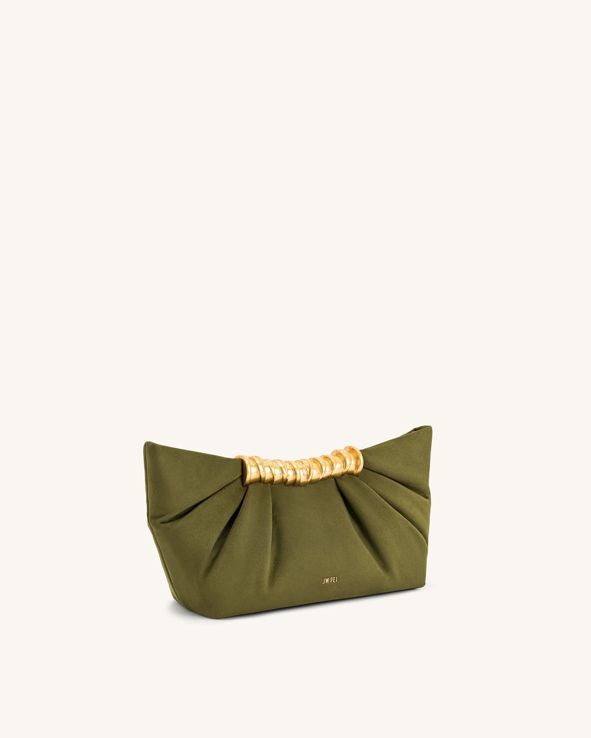 Jw Pei Leia Pleated Clutch Dark Olive