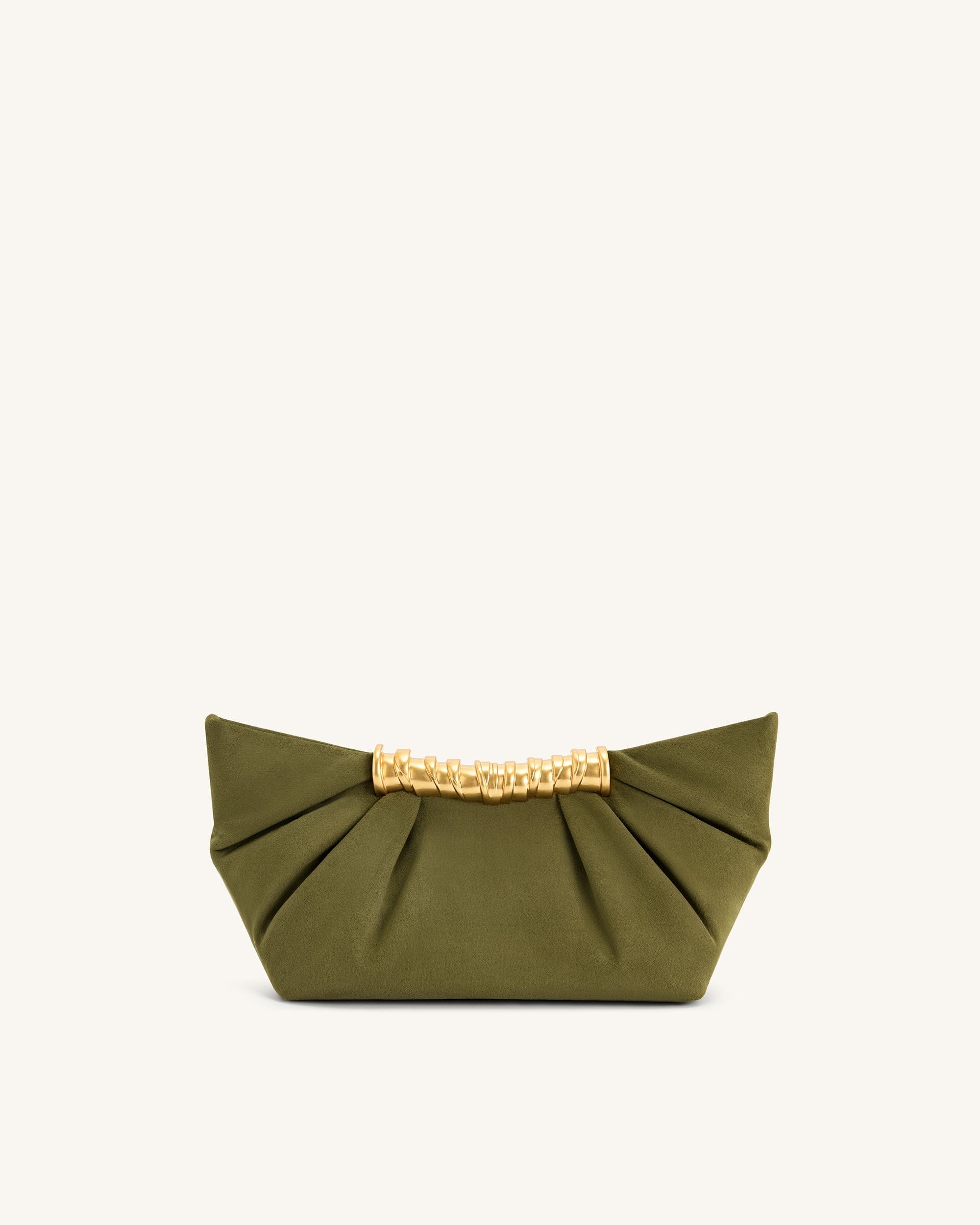Jw Pei Leia Pleated Clutch Dark Olive