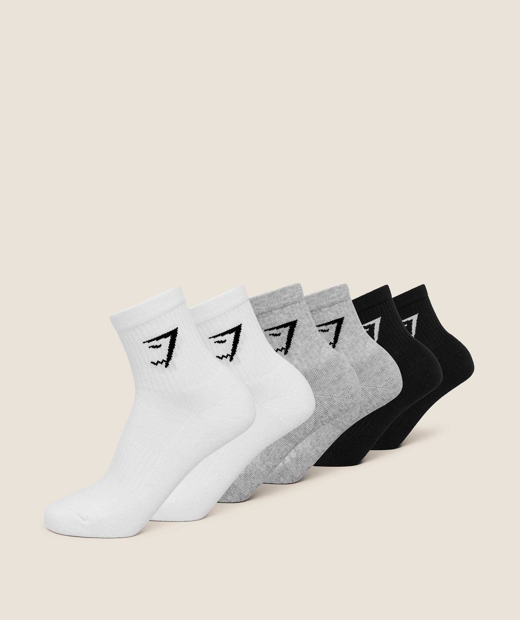 Gymshark Midi Socks 6Pk White
