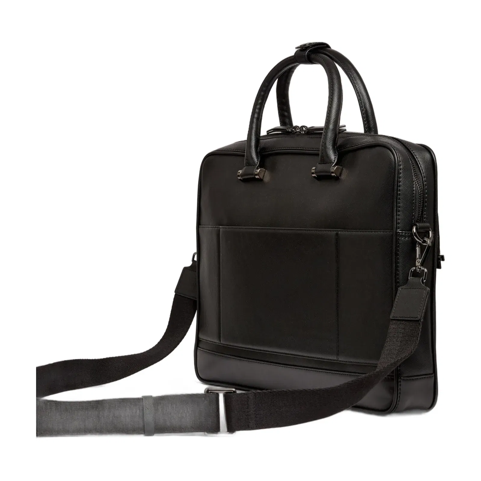 Ted Baker Sanndro Crosshatch Faux Leather Laptop Bag Black