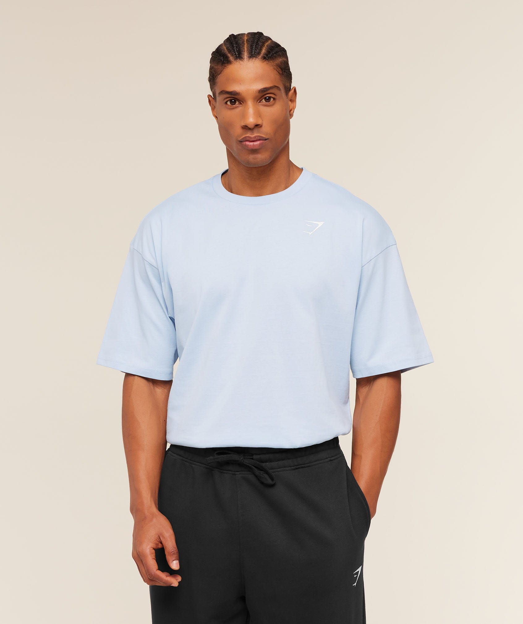 Gymshark Crest Oversized T-Shirt Chilled Blue