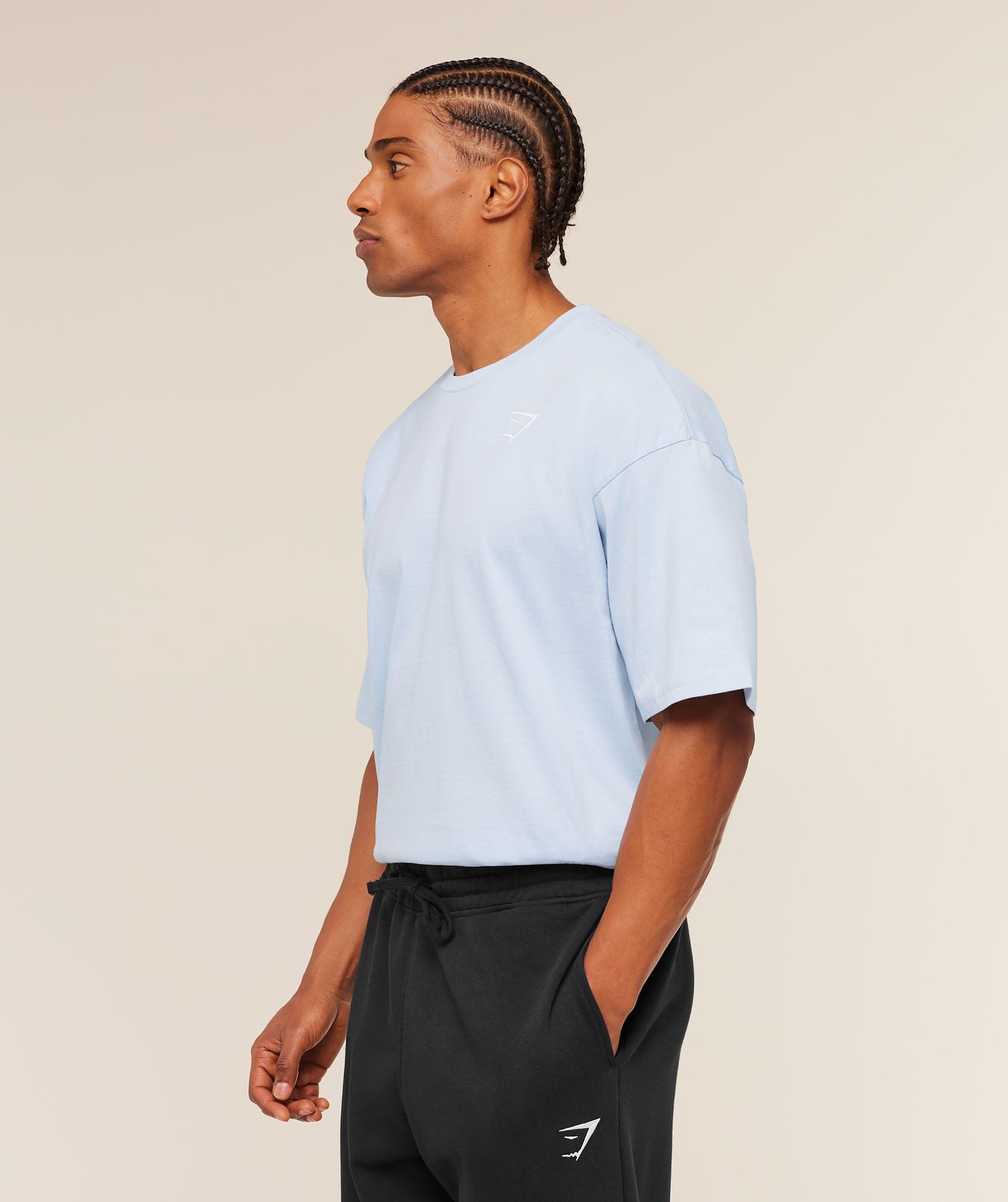 Gymshark Crest Oversized T-Shirt Chilled Blue