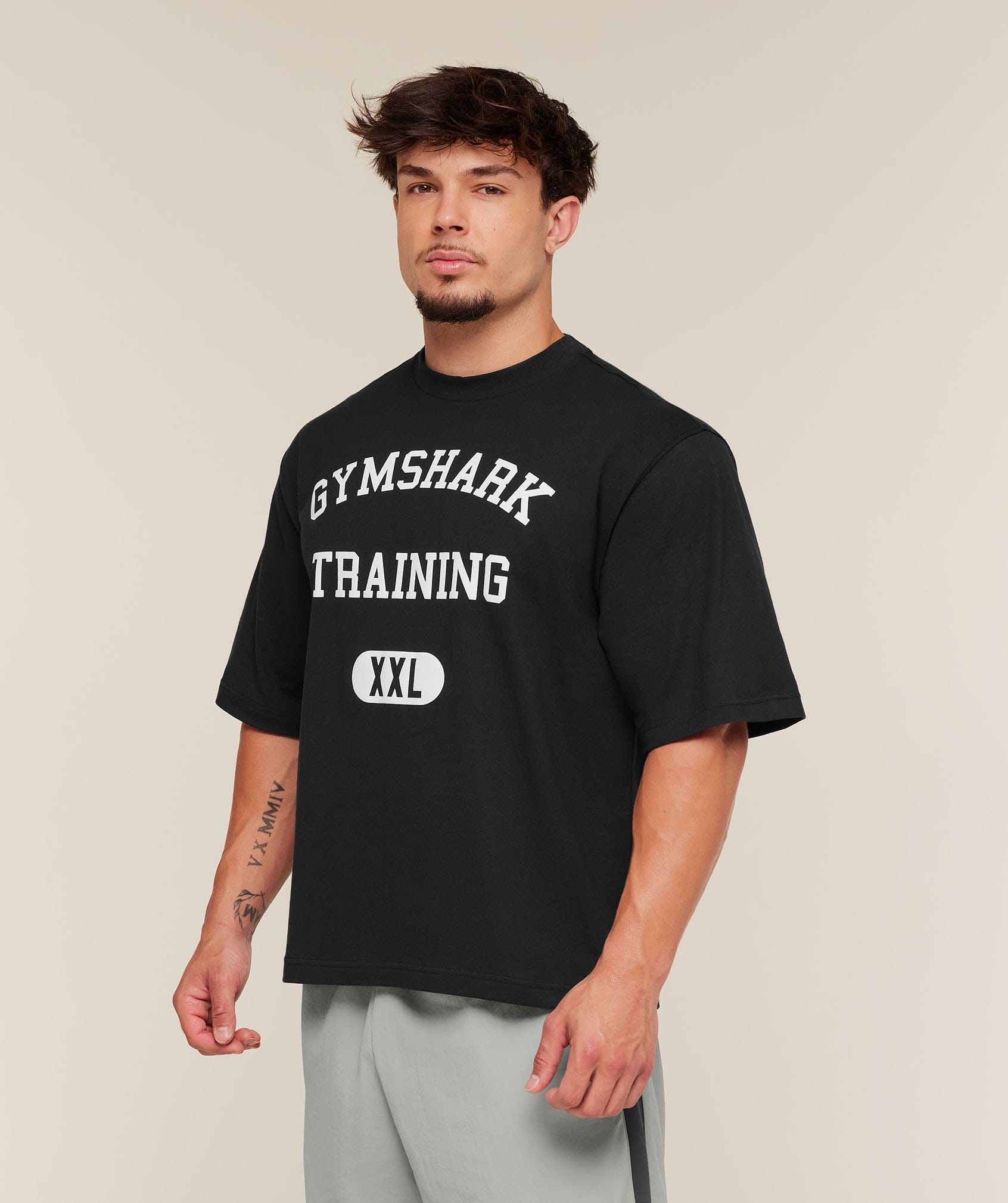 Gymshark Gymshark Training Graphic T-Shirt Light Grey Core Marl