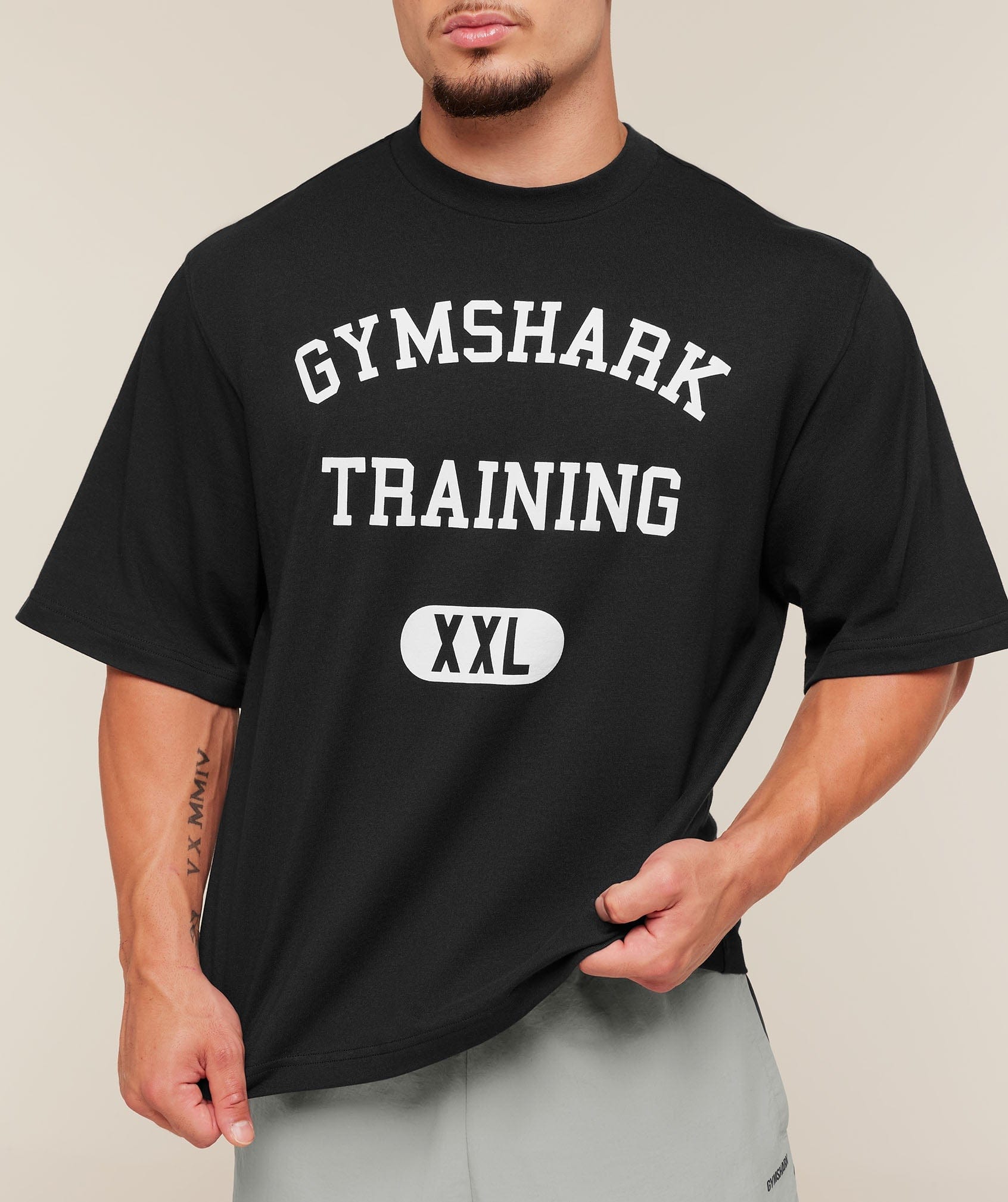 Gymshark Gymshark Training Graphic T-Shirt Light Grey Core Marl