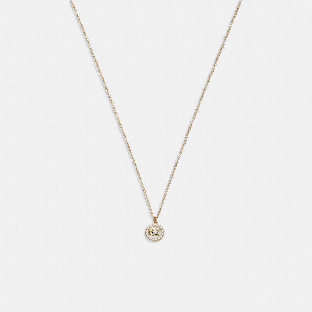 Signature Crystal Pearl Pendant Necklace