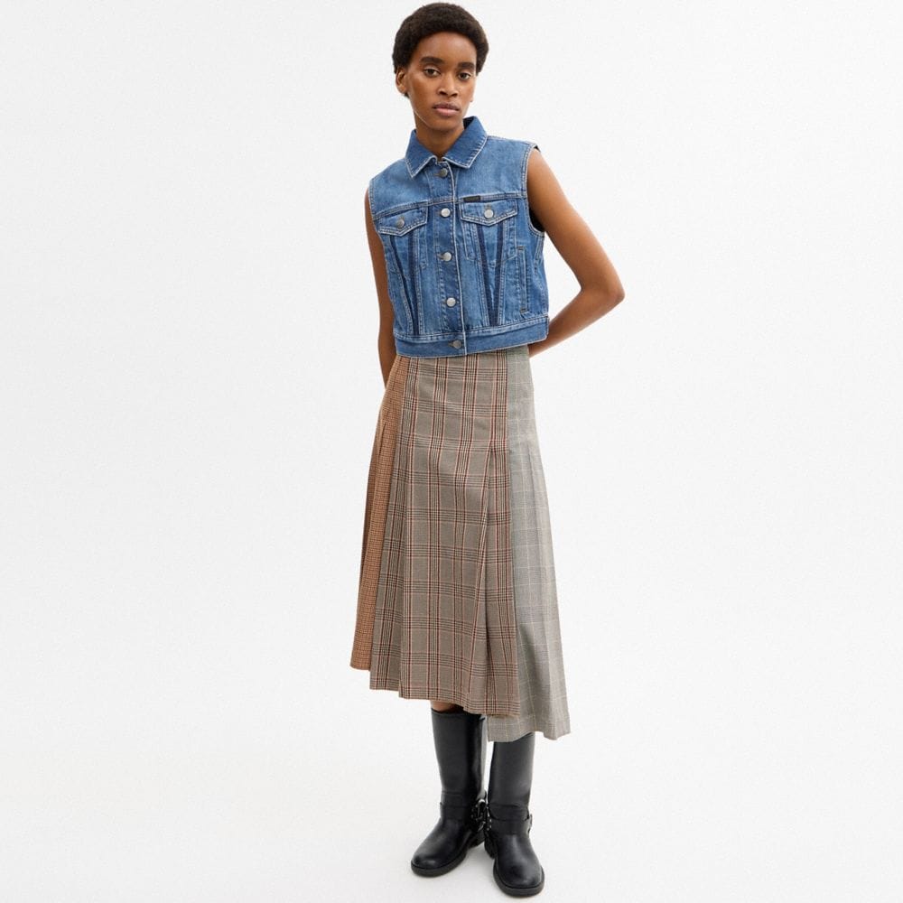 Shrunken Denim Workwear Vest