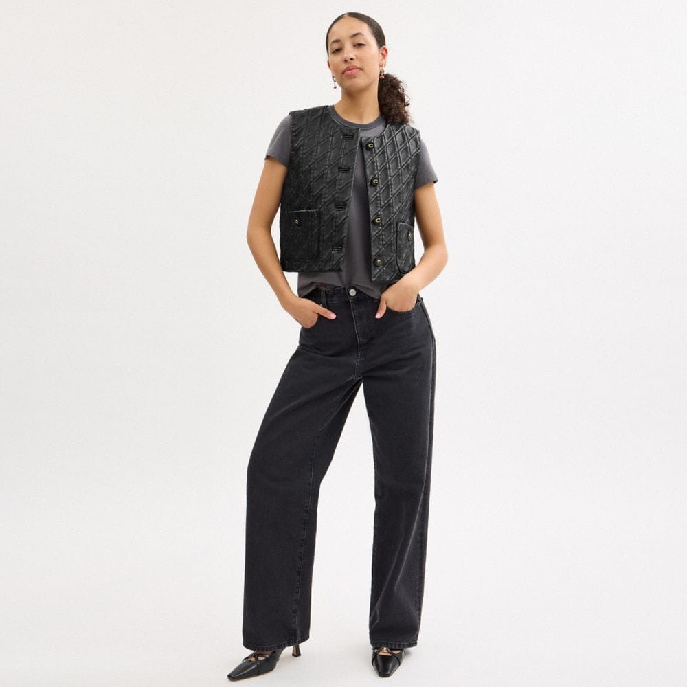 Quilted Leather Vest