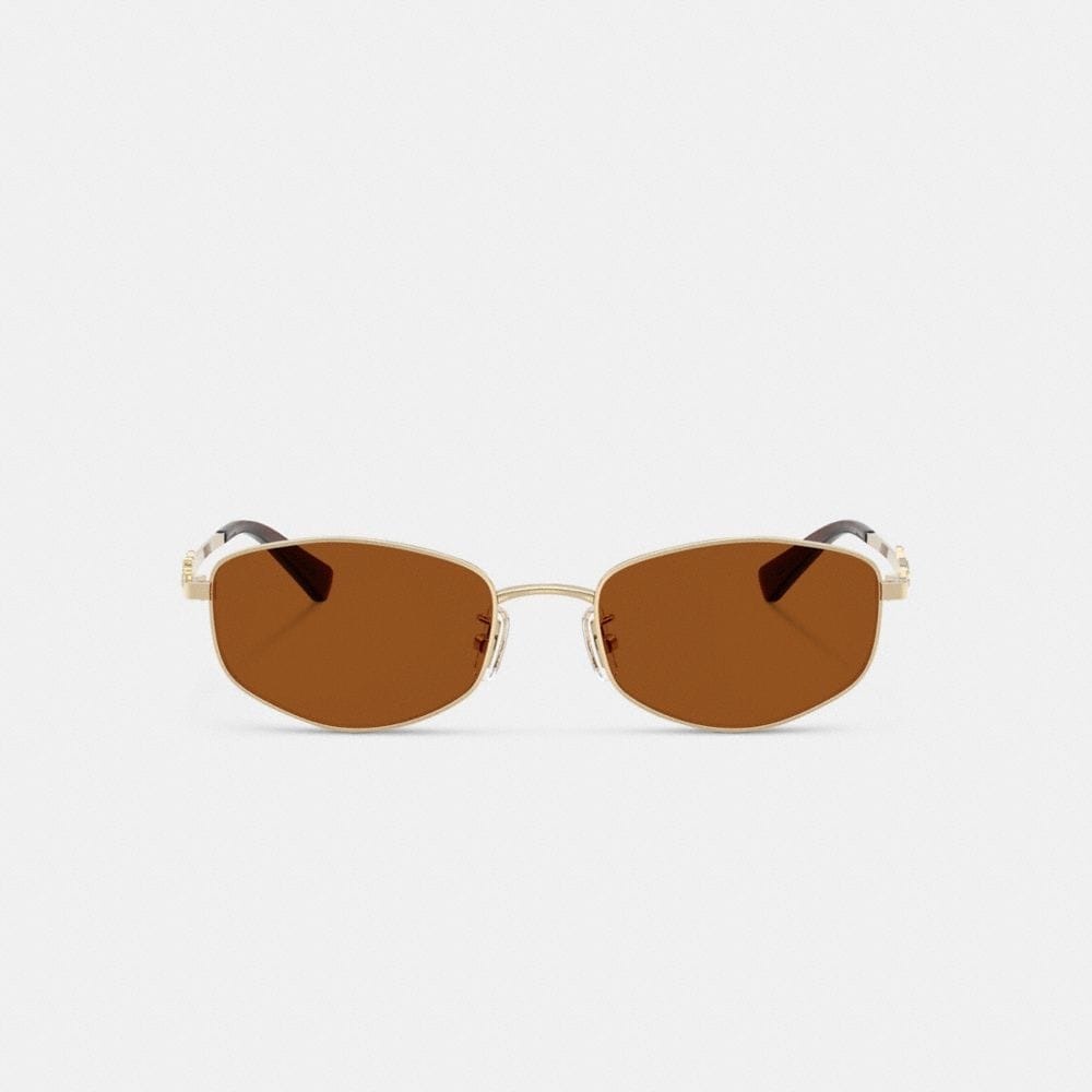 Coach Script Metal Narrow Rectangle Sunglasses