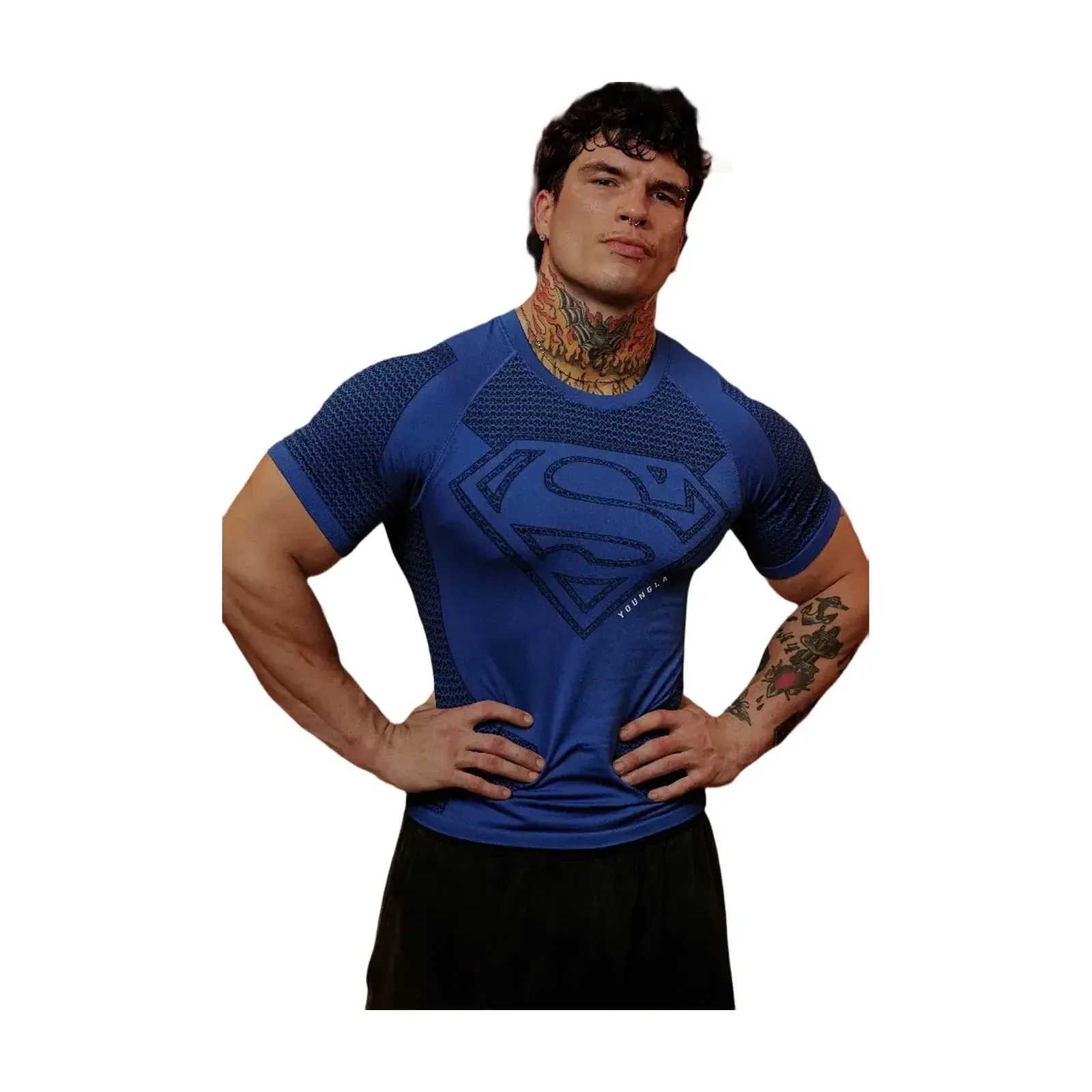 YoungLA Superman Compression Tees 'Blue'