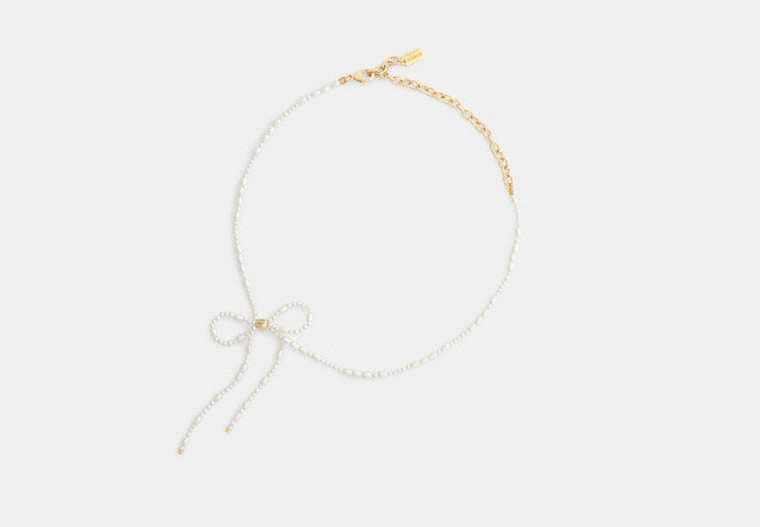Pearl Bow Choker Necklace
