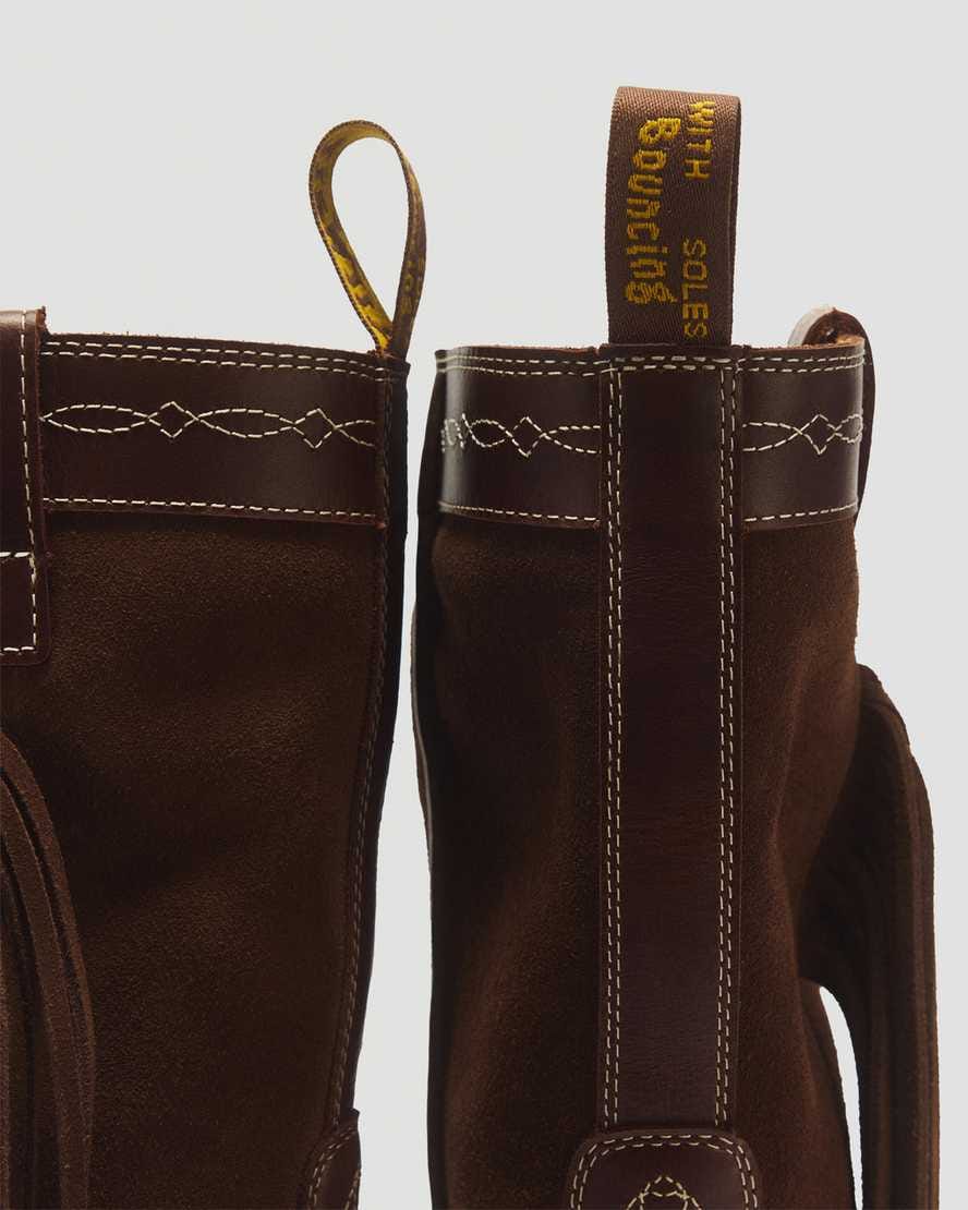 Desert Rodeo Quad Mid Leather & Suede Boots — DARK BROWN