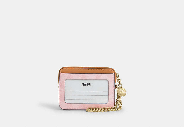 Zip Card Case In Signature Canvas With Charm
