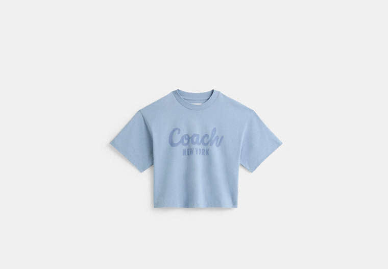Restored Cursive Signature Cropped T-Shirt