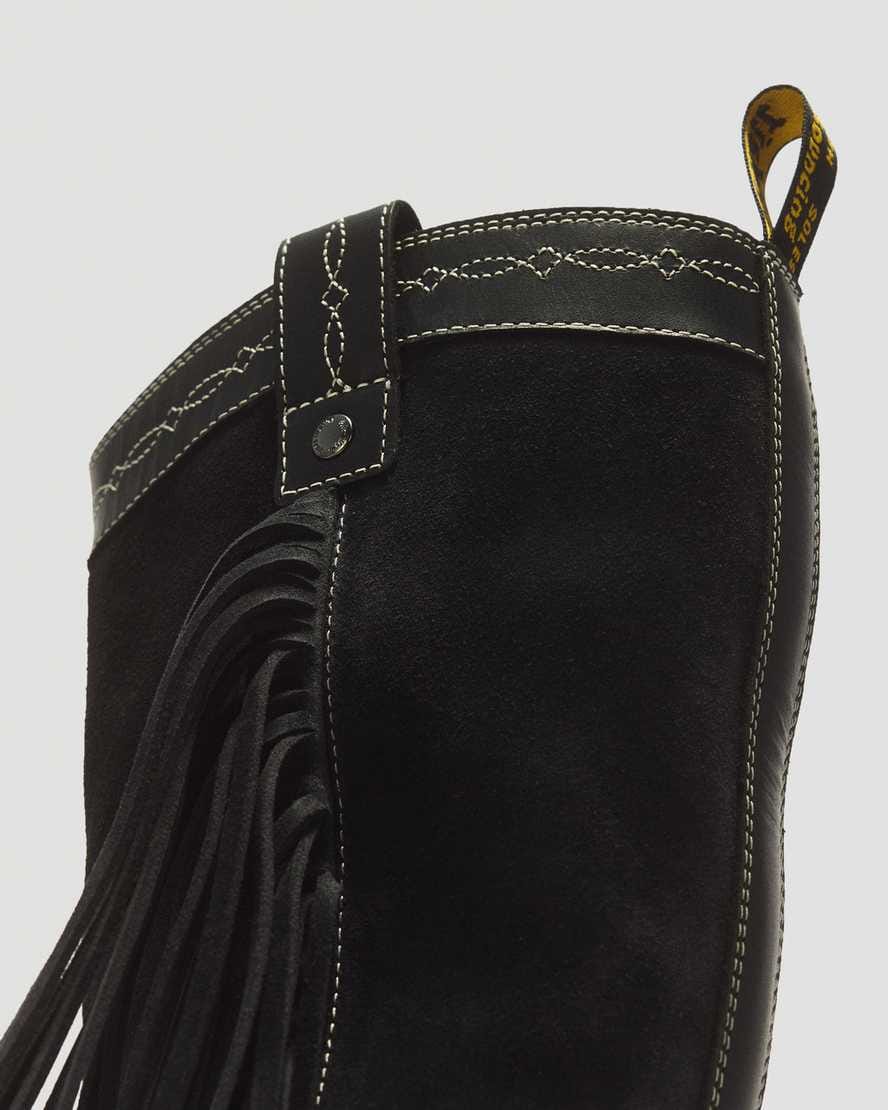 Desert Rodeo Quad Hi Leather & Suede Boots — Black