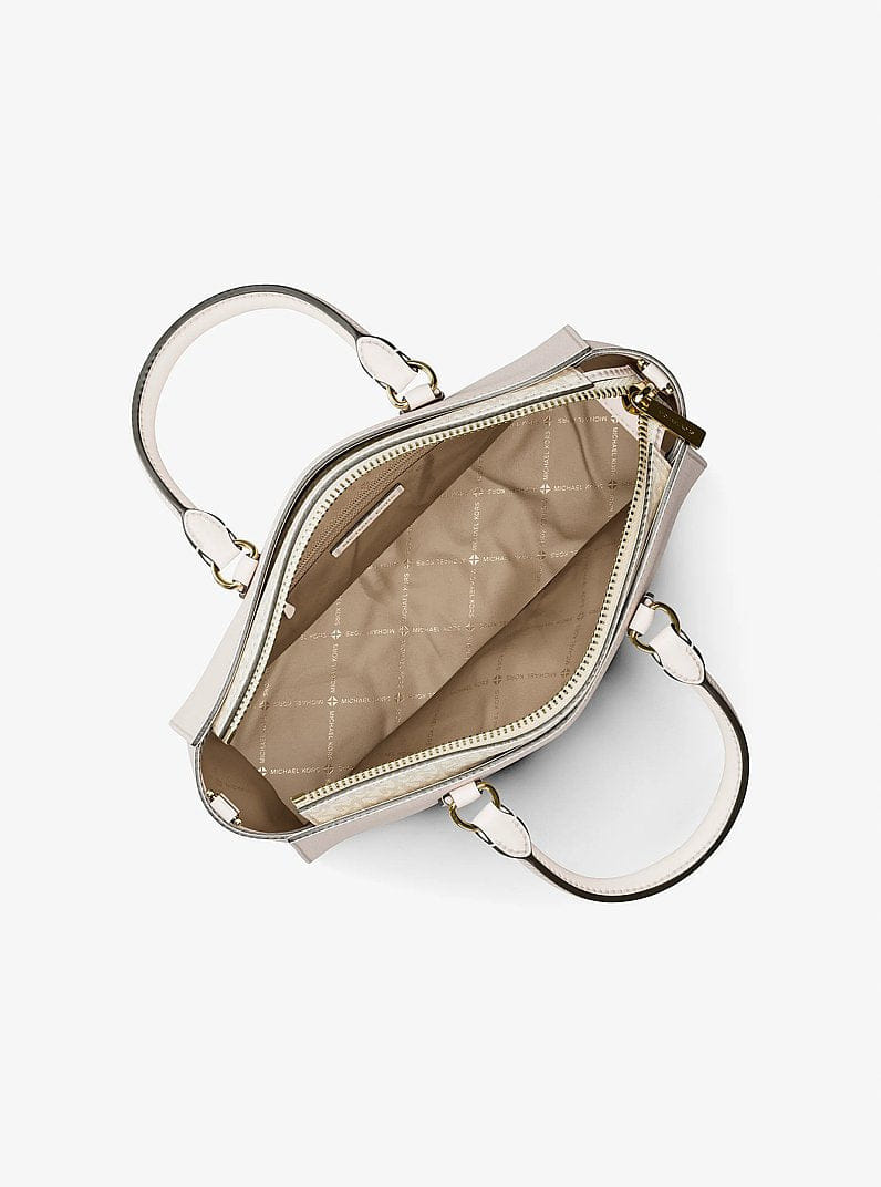 Arden Medium Leather Top-Zip Satchel