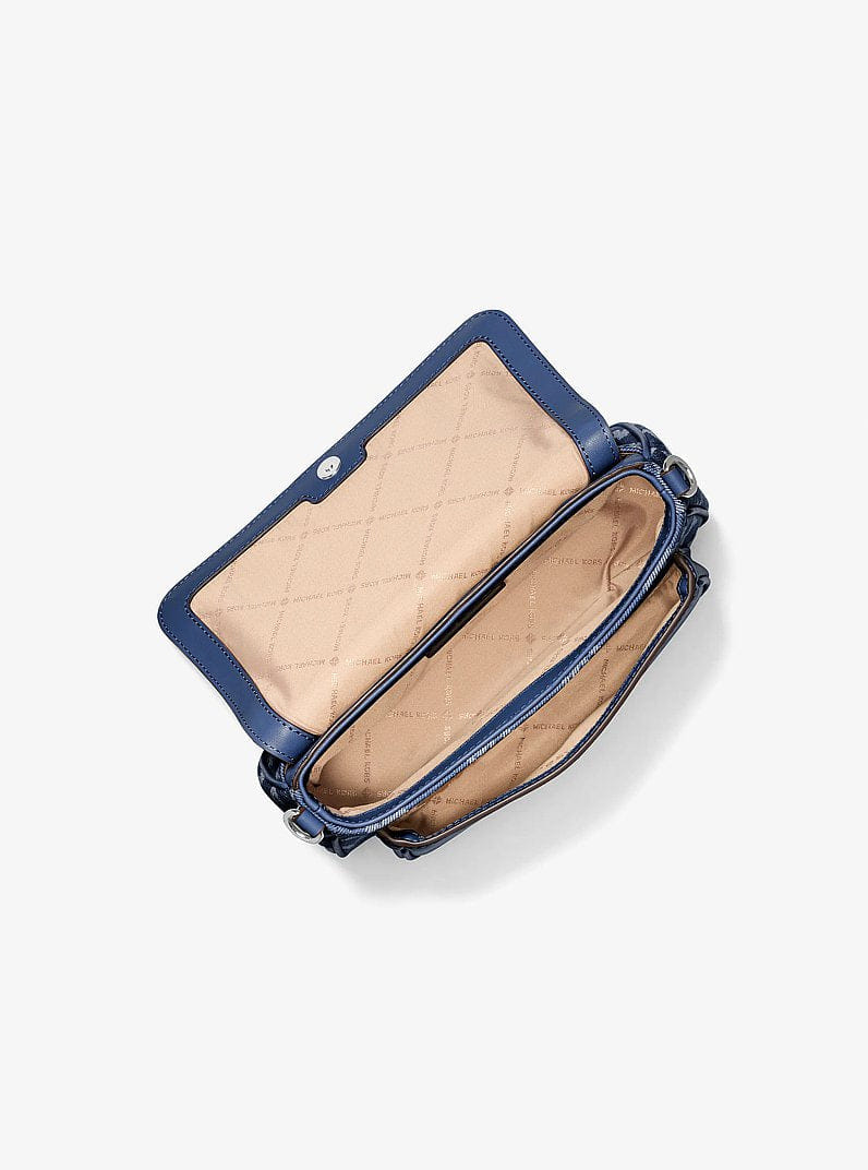 Jet Set Travel Small Logo Jacquard Denim Crossbody Bag With Pouch