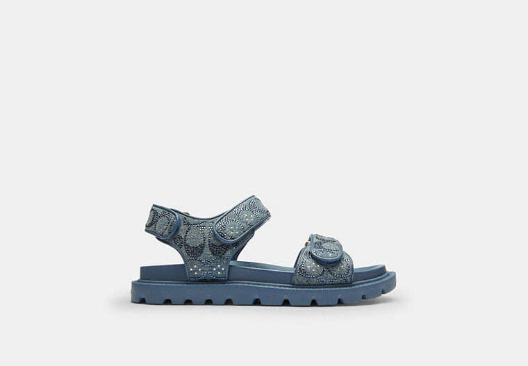 Brynn Sandal In Crystal Signature Denim