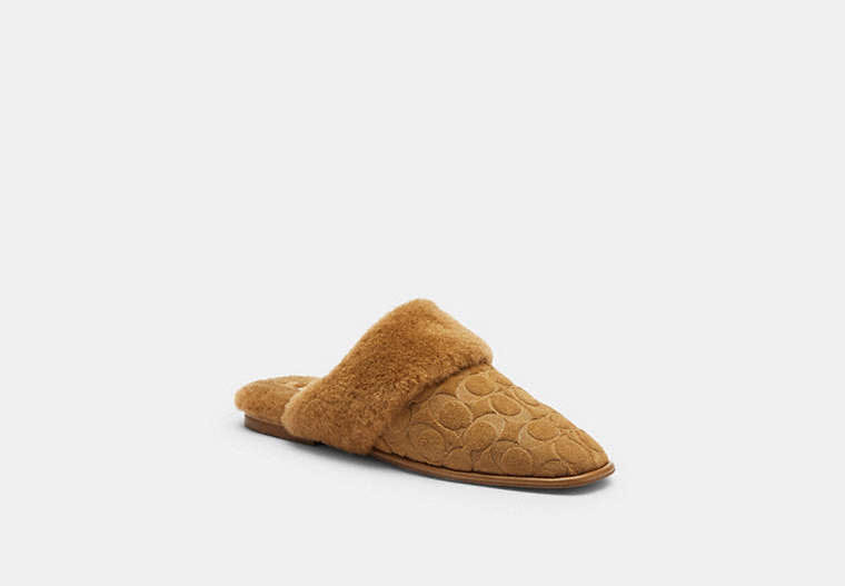 Sherpa Flat Mule In Signature Suede