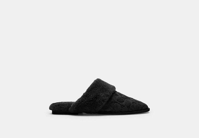 Sherpa Flat Mule In Signature Suede