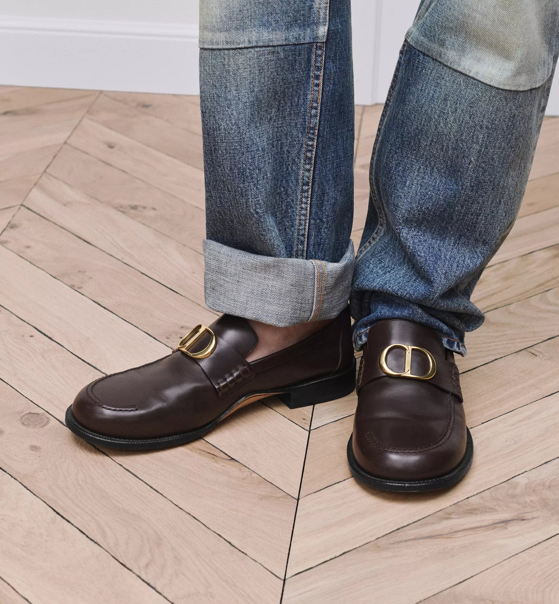 Dior Archie Moccasin Smooth deep brown calfskin