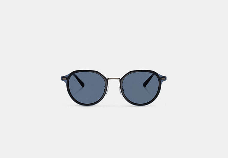 Textured Metal Round Sunglasses