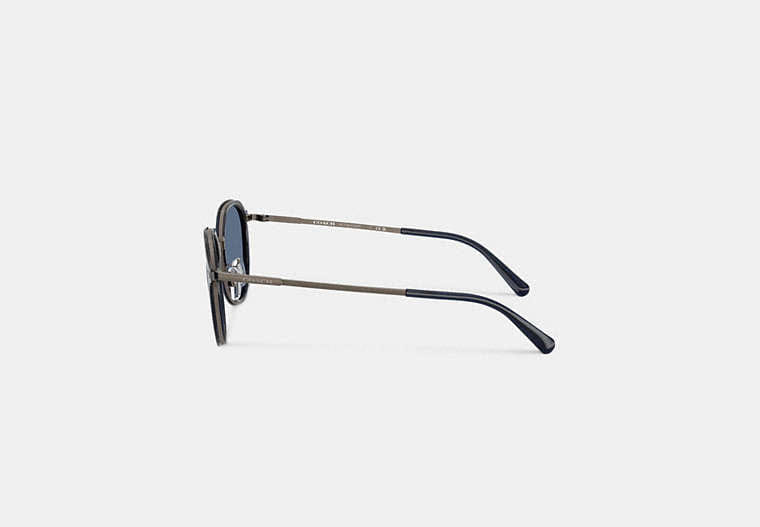 Textured Metal Round Sunglasses