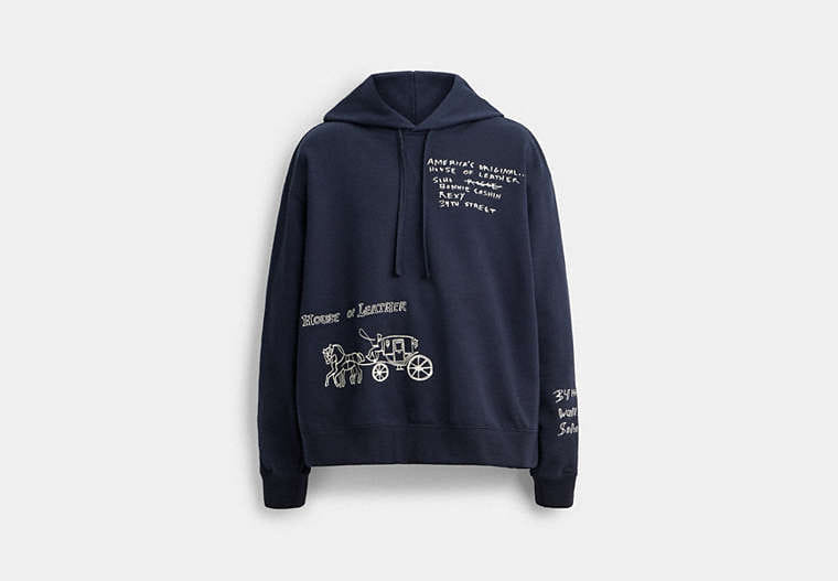 Sketch Horse And Carriage Relaxed Hoodie