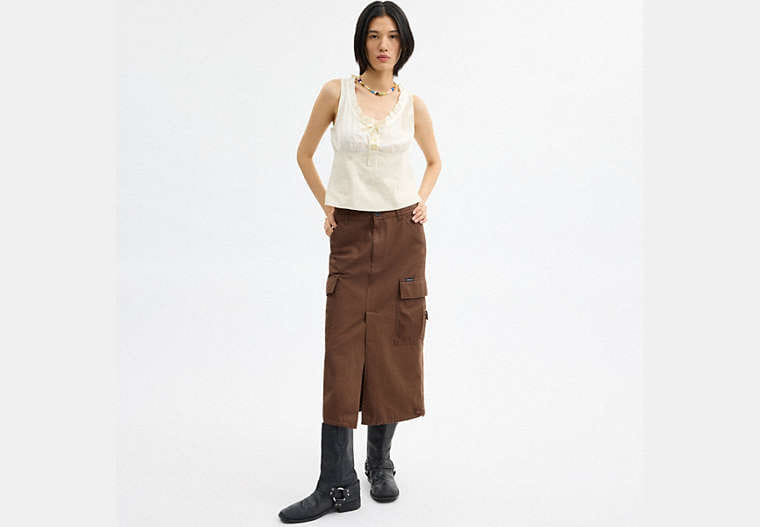 Cargo Maxi Skirt In Organic Cotton