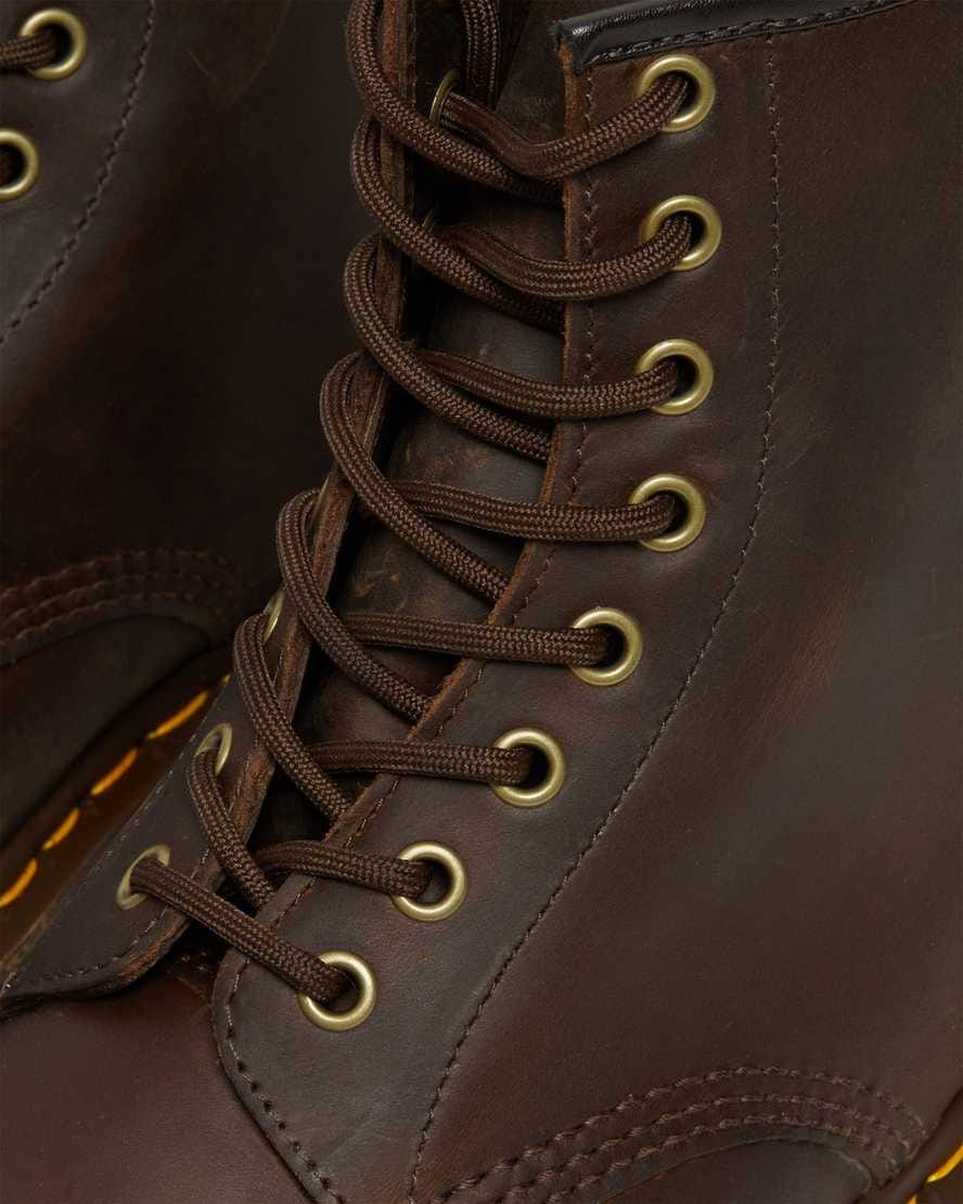 1460 Crazy Horse Leather Lace Up Boots — Brown