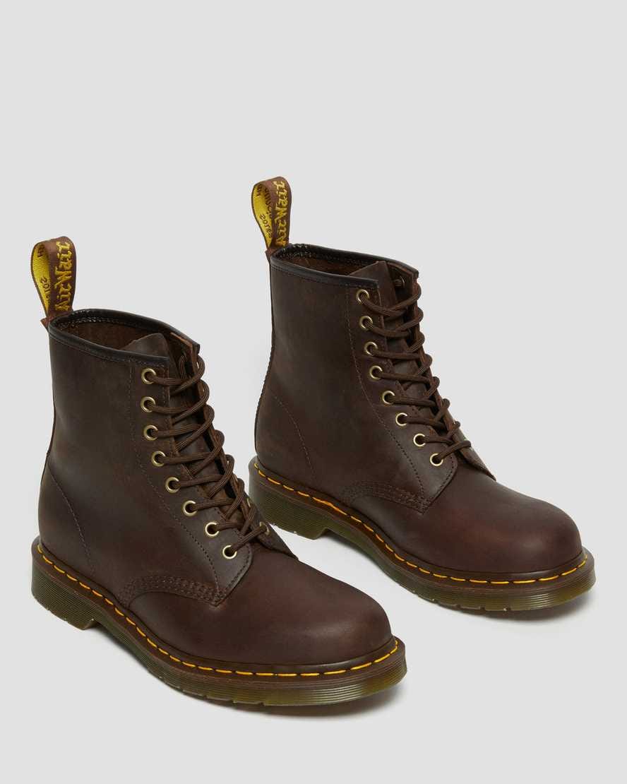 1460 Crazy Horse Leather Lace Up Boots — Brown