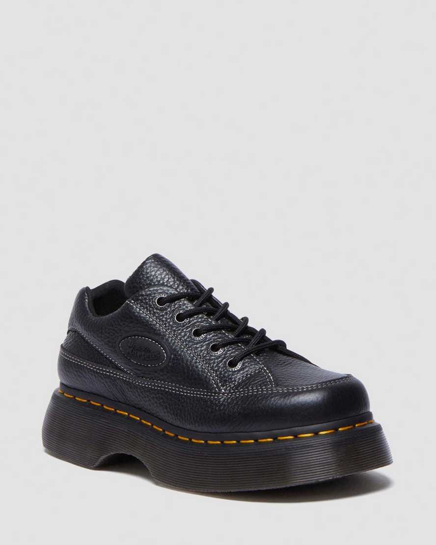 Buzz 5-eye Milled Nappa Leather Shoes — BLACK MILLED NAPPA