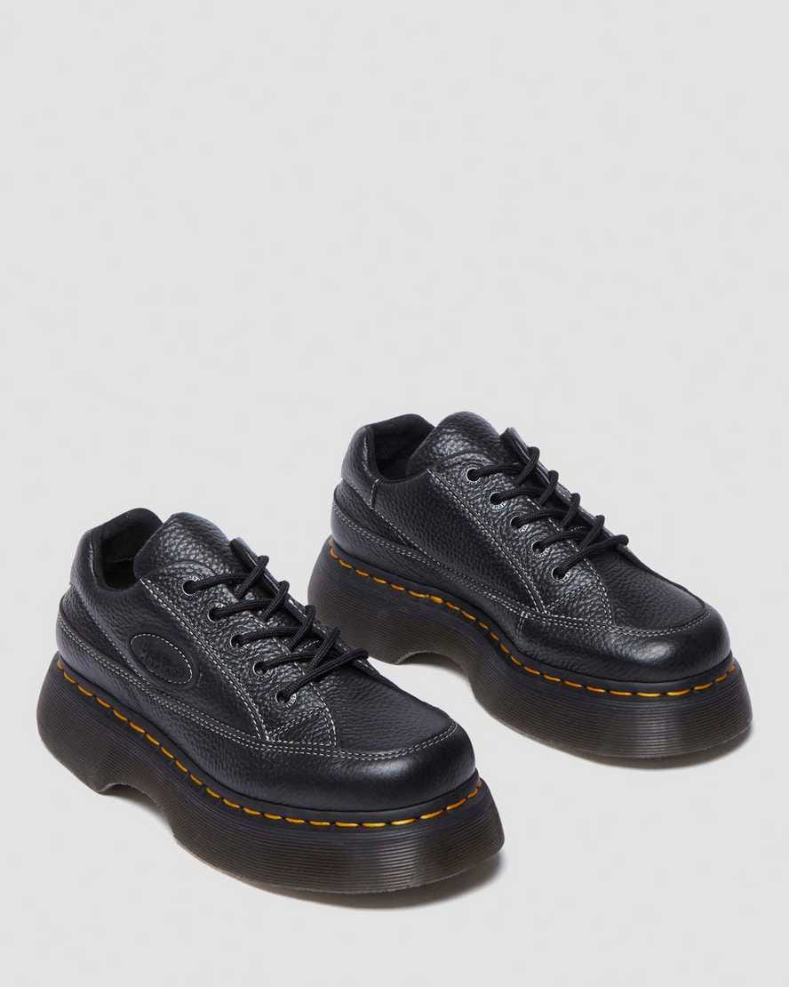 Buzz 5-eye Milled Nappa Leather Shoes — BLACK MILLED NAPPA