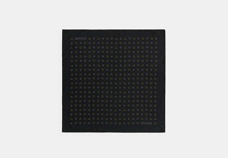 Dotty Heart Print Silk Bandana