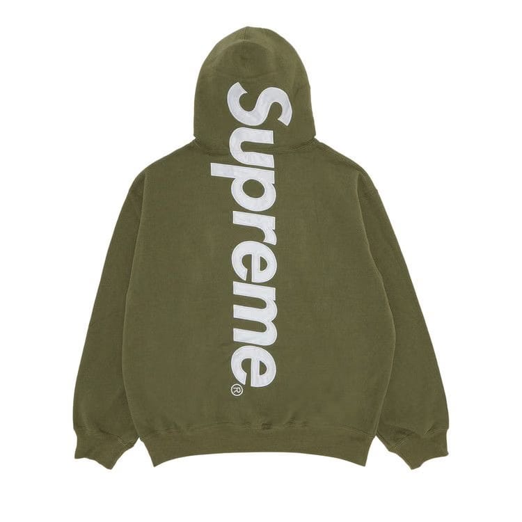 Supreme Satin Appliqué Hoodie Light Olive
