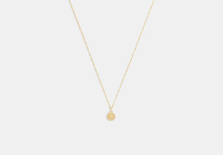 Signature Pavé Coin Pendant Necklace