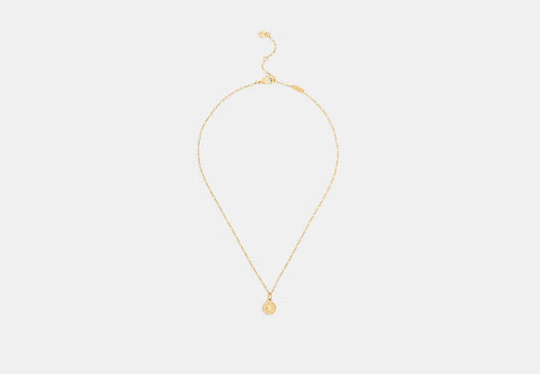 Signature Pavé Coin Pendant Necklace